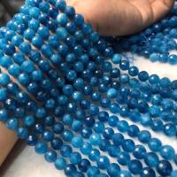 Einzelne Edelstein Perlen, Apatite, poliert, Folk-Stil & DIY, blau, 8mm, Länge:ca. 38-40 cm, verkauft von Strang
