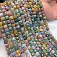 Natürliche Indian Achat Perlen, Indischer Achat, Quadrat, poliert, Folk-Stil & DIY, beads length 7-8mm, Länge:ca. 38-40 cm, verkauft von Strang