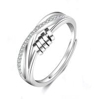 Anilo de dedo de latón, metal, Joyería & para mujer & con diamantes de imitación, 17mm, Vendido por UD[