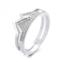 Anilo de dedo de latón, metal, Joyería & diverso tamaño para la opción & para mujer & con diamantes de imitación, Vendido por UD[