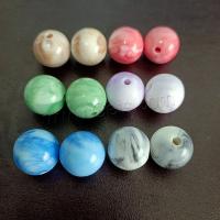 Acrylic Jewelry Beads, Round, DIY & pearlized, mixed colors, 16mm, Approx 