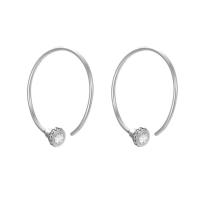 Stainless Steel Hoop Earring, 316L Stainless Steel, with Cubic Zirconia, Donut, Vacuum Ion Plating, fashion jewelry & for woman nickel, lead & cadmium free 