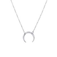 Stainless Steel Jewelry Necklace, 316L Stainless Steel, with 8cm extender chain, Moon, Vacuum Ion Plating, fashion jewelry & for woman nickel, lead & cadmium free, 15mm Approx 42 cm 
