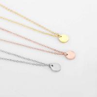 Stainless Steel Jewelry Necklace, 316L Stainless Steel, with 8cm extender chain, Flat Round, Vacuum Ion Plating, fashion jewelry & for woman nickel, lead & cadmium free, 6mm Approx 42 cm 