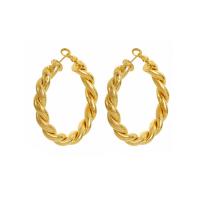 Brass Hoop Earring, KC gold color plated, fashion jewelry & for woman, golden [