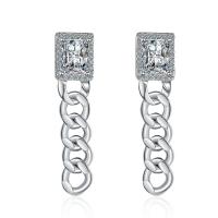 Cubic Zirconia Micro Pave Brass Earring, fashion jewelry & micro pave cubic zirconia & for woman, 37mm 