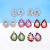 Zinc Alloy Rhinestone Stud Earring, fashion jewelry & for woman & with rhinestone [
