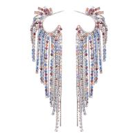 Fashion Fringe Boucles d'oreilles, alliage de zinc, bijoux de mode & pour femme & avec strass Vendu par paire