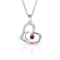 Stainless Steel Jewelry Necklace, 304 Stainless Steel, Heart, fashion jewelry & micro pave cubic zirconia & for woman Approx 55 cm 
