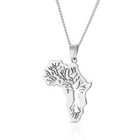 Stainless Steel Jewelry Necklace, 304 Stainless Steel, with 5cm extender chain, Tree, Vacuum Ion Plating, fashion jewelry & Unisex & hollow cm 