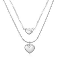 Titanium Steel Jewelry Necklace, Heart, plated, Double Layer & fashion jewelry & for woman 
