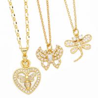 Cubic Zircon Micro Pave Brass Necklace, with 5cm extender chain, plated, fashion jewelry & micro pave cubic zirconia cm [