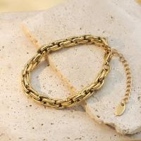 Stainless Steel Chain Bracelets, 304 Stainless Steel, with 5cm extender chain, plated, fashion jewelry & for woman, gold Approx 14 cm 