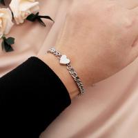 Titanium Steel Bracelet & Bangle, with Magnet, with 8cm extender chain, fashion jewelry 8mm,6mm Approx 15 cm 
