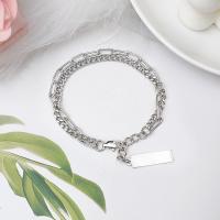 304 Stainless Steel Couple Bracelet, with Zinc Alloy, fashion jewelry 18cm,15cm,3cm 