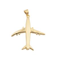 Brass Jewelry Pendants, Airplane, gold color plated, fashion jewelry & DIY, golden Approx 3mm 
