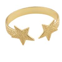 Brass Cuff Bangle, Star, gold color plated, fashion jewelry & for woman, golden, 62*24*3mm 