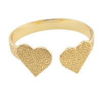 Brass Cuff Bangle, Heart, gold color plated, fashion jewelry & for woman, golden, 63*25*2mm 