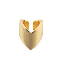 Anillo de dedo de latón, metal, chapado en color dorado, Joyería & para mujer, dorado, 25*21*2mm, Vendido por UD