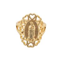 Палец кольцо-латунь, Латунь, плакирован золотом, ювелирные изделия моды & Женский, Золотой, 23*23*4mm, продается PC