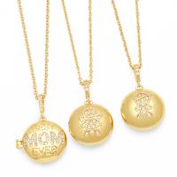 Fashion Locket Necklace, Brass, with 5cm extender chain, plated, fashion jewelry & micro pave cubic zirconia, golden cm [