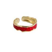 Sterling Silver Finger Ring, 925 Sterling Silver, plated, for woman & enamel 