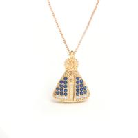 Cubic Zircon Micro Pave Brass Necklace, plated, Unisex & micro pave cubic zirconia [