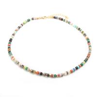Gemstone Necklaces, 304 Stainless Steel, with Natural Stone, plated, Unisex, multi-colored 