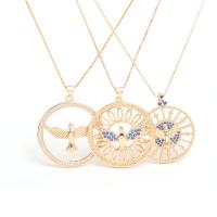 Cubic Zircon Micro Pave Brass Necklace, Bird, plated & micro pave cubic zirconia & for woman, golden 