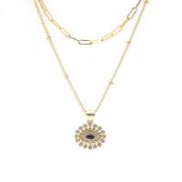Cubic Zircon Micro Pave Brass Necklace, plated, Unisex & micro pave cubic zirconia, gold [