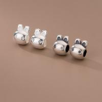 Sterling Silver Spacer Beads, 925 Sterling Silver, Rabbit, Antique finish, DIY Approx 3.2mm 