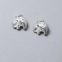 Sterling Silver Animal Pendants, 925 Sterling Silver, Elephant, plated, DIY, silver color 