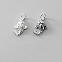 Sterling Silver Animal Pendants, 925 Sterling Silver, Whale, Antique finish, DIY 