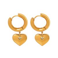 Titanium Steel Earrings, Heart, Vacuum Ion Plating, fashion jewelry & for woman 