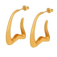 Titanium Steel Earrings, Geometrical Pattern, Vacuum Ion Plating, fashion jewelry & for woman & hollow 