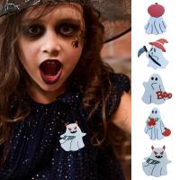 Acryl Brosche, Design für Halloween & verschiedene Stile für Wahl, weiß, 60mm, verkauft von PC