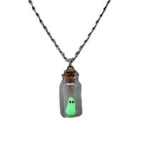 Zinc Alloy Necklace, with Glass, Halloween Design & Unisex & luminated Approx 50 cm 