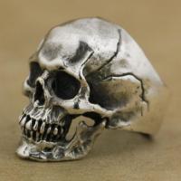Zinc Alloy Finger Ring, Skull, silver color plated, Halloween Design & fashion jewelry & Unisex 