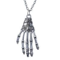 Zinc Alloy Necklace, with 5cm extender chain, Claw, antique silver color plated, Halloween Design & fashion jewelry & Unisex Approx 45 cm 