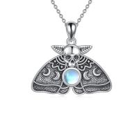Zinc Alloy Necklace, with Moonstone, antique silver color plated, Halloween Design & fashion jewelry & Unisex Approx 45 cm 