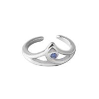Rhinestone Zinc Alloy Finger Ring, silver color plated, fashion jewelry & Unisex & with rhinestone 