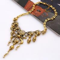 Fashion Fringe Necklace, Zinc Alloy, with 5cm extender chain, plated, Halloween Design & fashion jewelry & Unisex & with rhinestone Approx 42 cm 