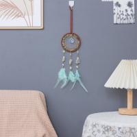 Mode Dreamcatcher, fer, avec cordon en cuir & turquoise & plume, fait à la main, pour la maison et le bureau Vendu par PC