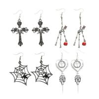 Zinc Alloy Drop Earring, silver color plated, gothic style & for woman 