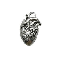 Zinc Alloy Heart Pendants, antique silver color plated, DIY [