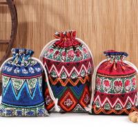 Linen Jewelry Pouches Bags, folk style [
