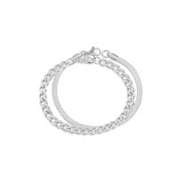 Stainless Steel Chain Bracelets, 316L Stainless Steel, Vacuum Ion Plating, Double Layer & fashion jewelry & for woman nickel, lead & cadmium free, 4mm Approx 18 cm 