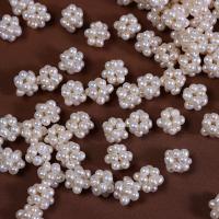 Ball Cluster Cultured Pearl Beads, perle d'eau douce cultivée, avec Fil de pêche, DIY, blanc, 9-10mm, Vendu par PC[