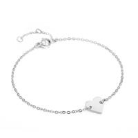 Stainless Steel Chain Bracelets, 316L Stainless Steel, with 3cm extender chain, Heart, Vacuum Ion Plating, fashion jewelry & for woman nickel, lead & cadmium free Approx 15 cm 