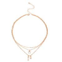 Fashion Multi Layer Necklace, Zinc Alloy, three layers & fashion jewelry & for woman & with rhinestone 